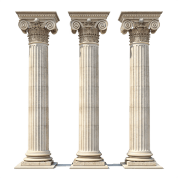 Three ancient ionic columns architecture classical png
