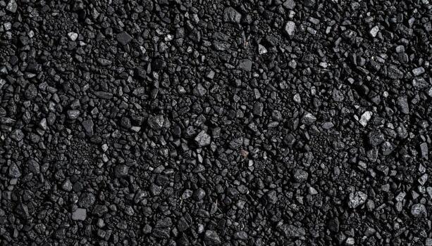 Close up asphalt micro aggregate polished patch neutral charcoal wallpaper background representing urban surface detail suitable for minimal design photo