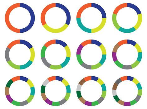 Circular Charts and Segmented Rings for Data Visualization vector