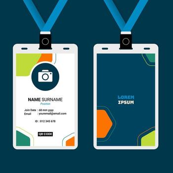 ID card design with QR code vector