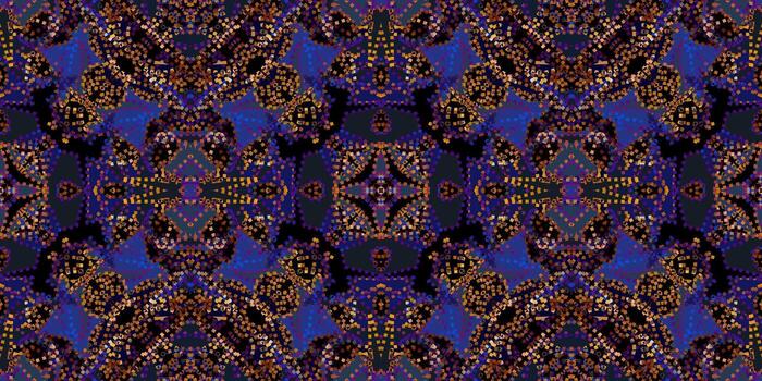 abstract gold luxurious Ornate background with a repeating dotted motif. Seamless digital artwork resembling a sparkling mosaic or stained glass. Dark and jeweled pattern with sparkling texture vector