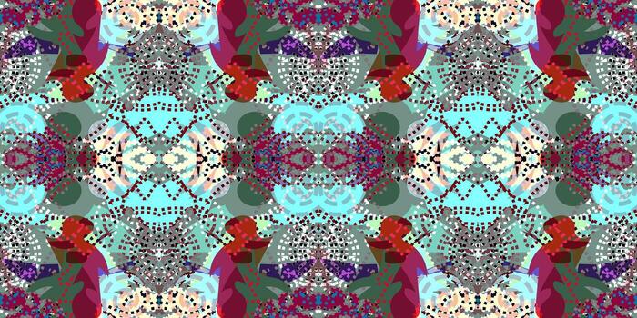 Unique Decorative Textile Print. Abstract Symmetric Grunge Pattern. Monochrome Geometric Tile. Rough Textured Repeat Motif. Distressed Abstract Background vector