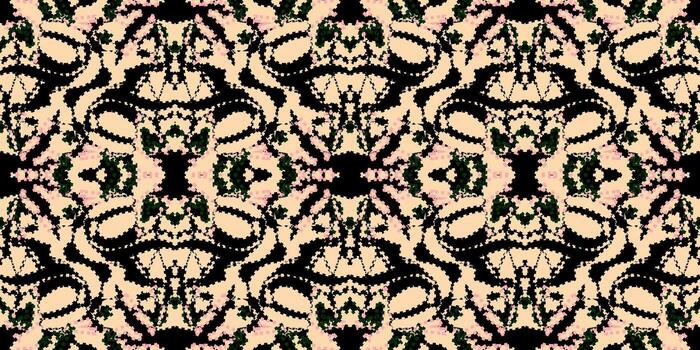 resumen sin costura textura con victoriano diseño estilo. lujoso ornamental antecedentes con negro y beige motivo modelo. tejido textura diseño. impresión textil, Arte ilustración. de moda diseño vector