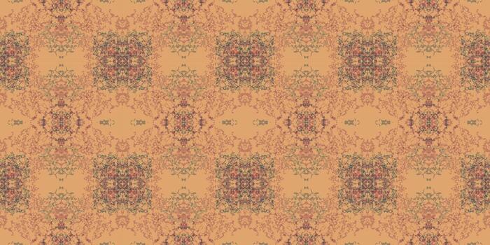 Retro Tiled Pattern on beige background. Rustic Woven Pattern. Repeating Abstract Wallpaper. Textured Square Motif. Ornate Terra Cotta Tiles. Abstract Mandala Pattern. Vintage Textile Squares vector