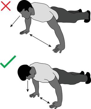 Pushup form comparison Correct vs Incorrect technique demonstration vector