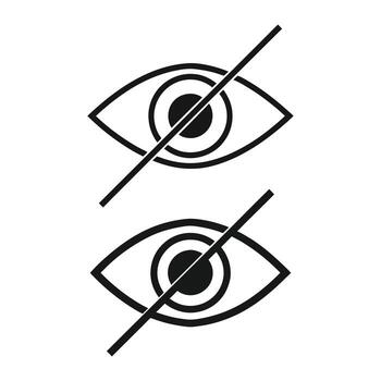 Art of two eyes with line symbolizing privacy and hidden information vector