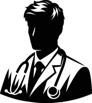 Silhouette of a Doctor with Stethoscope design vector