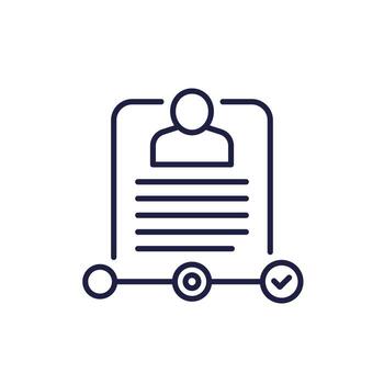 kyc verification progress line icon on white vector