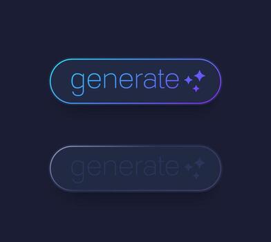 generate with ai buttons, dark design vector