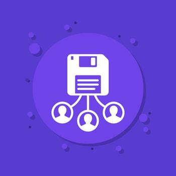 storing user data icon for web vector