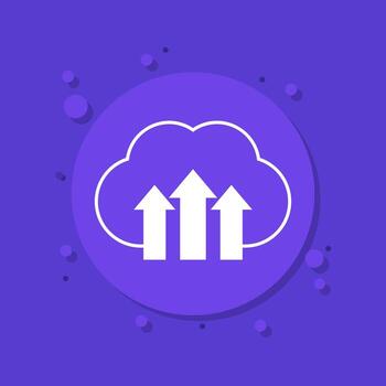 subir a web icono con nube, vector