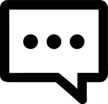 negro habla burbuja icono con Tres puntos para mensajería y comunicación vector