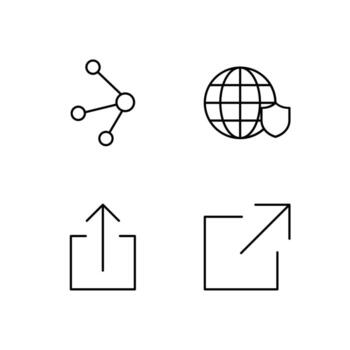 Network VPN Share and Link Line Icon Set for Modern Web System vector