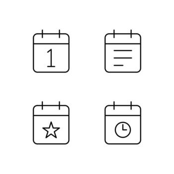 Date Schedule Event and Deadline Line Icon Set for App User Experience UI vector