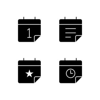 Date Schedule Event and Deadline Solid Icon Set for Digital Platform Design vector