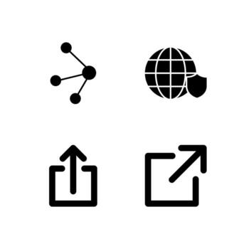 Network VPN Share and Link Solid Icon Set for Modern Web System vector