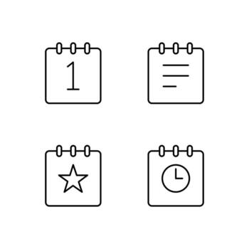 Date Schedule Event and Deadline Line Icon Set for Mobile Application vector