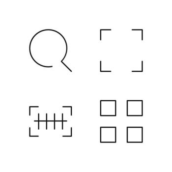 Search Scan Barcode and QR Code Line Icon Set for Digital Platform Design vector