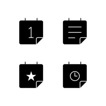 Date Schedule Event and Deadline Solid Icon Set for App User Experience UI vector