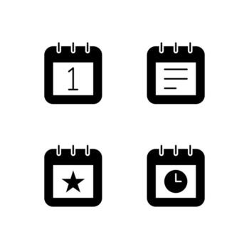 Date Schedule Event and Deadline Solid Icon Set for Mobile Application vector