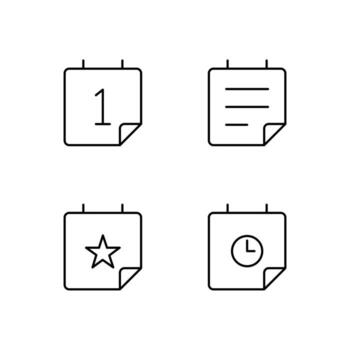 Date Schedule Event and Deadline Line Icon Set for Digital Platform Design vector