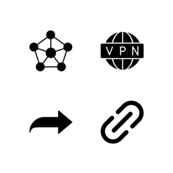 Network VPN Share and Link Solid Icon Set for Digital Platform Design vector