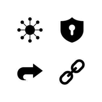 Network VPN Share and Link Solid Icon Set for Web Dashboard Interface vector