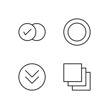 Checkbox Radio Button Dropdown and Tab Line Icon Set for Web Dashboard Interface vector