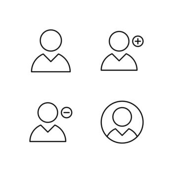 User Profile User Add and User Remove Line Icon Set for Web Dashboard Interface vector