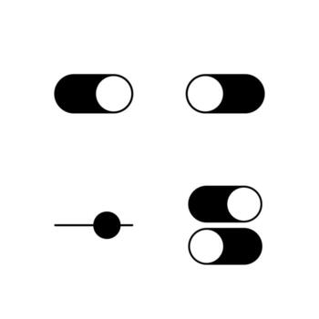Toggle On Toggle Off Slider and Switch Solid Icon Set for Digital Platform Design vector