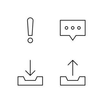 Warning Message Inbox and Outbox Line Icon Set for Modern Web System vector