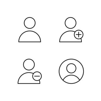 User Profile User Add and User Remove Line Icon Set for Modern Web System vector
