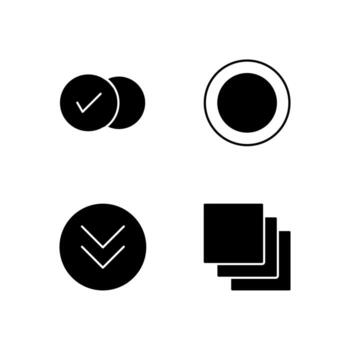 Checkbox Radio Button Dropdown and Tab Solid Icon Set for App User Experience UI vector