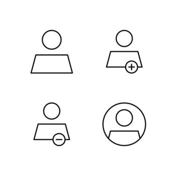 User Profile User Add and User Remove Line Icon Set for Mobile Application vector