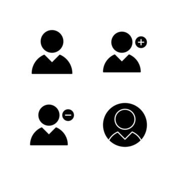 User Profile User Add and User Remove Solid Icon Set for Digital Platform Design vector