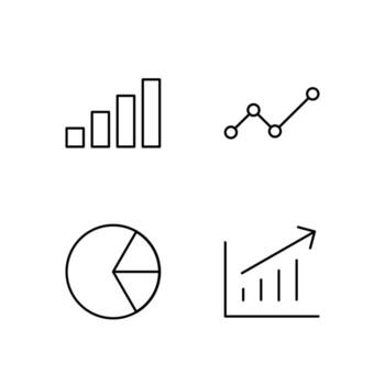 Chart Bar Chart Line Chart Pie and Graph Line Icon Set for App User Experience UI vector