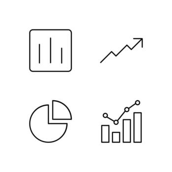 Chart Bar Chart Line Chart Pie and Graph Line Icon Set for Mobile Application vector