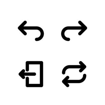 espalda adelante cerca y actualizar sólido icono conjunto para aplicación usuario experiencia ui vector