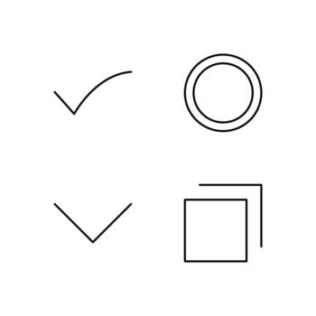 Checkbox Radio Button Dropdown and Tab Line Icon Set for App User Experience UI vector