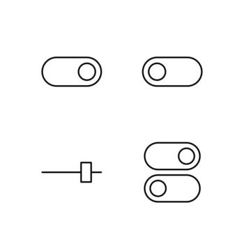 Toggle On Toggle Off Slider and Switch Line Icon Set for Modern Web System vector