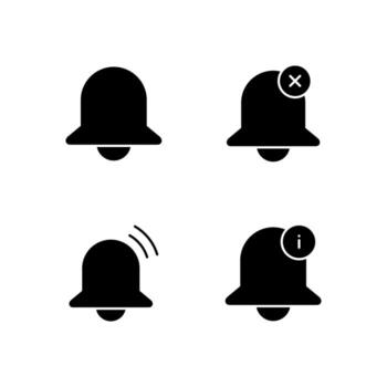 Bell Bell Off Alert and Info Solid Icon Set for Web Dashboard Interface vector