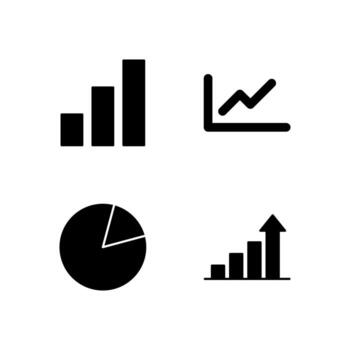 Chart Bar Chart Line Chart Pie and Graph Solid Icon Set for Modern Web System vector