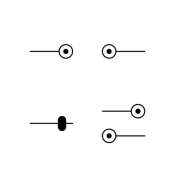 palanca en palanca apagado control deslizante y cambiar sólido icono conjunto para web tablero interfaz vector