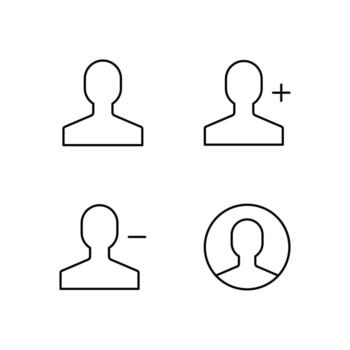 User Profile User Add and User Remove Line Icon Set for Digital Platform Design vector