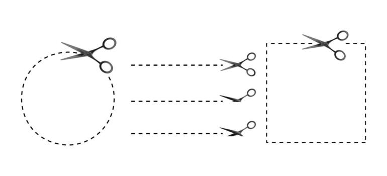 Scissors Cutting Dashed Lines Design Elements for Mockups vector