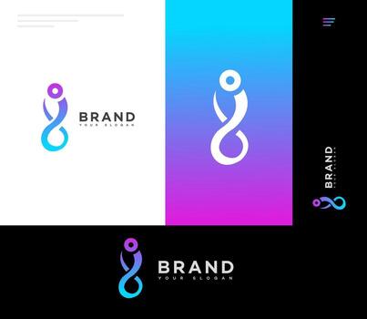 Infinity Loop Logo Design Gradient Branding Template vector