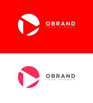 Modern Play Button Logo Abstract Circle Design for Branding vector