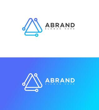 conectado puntos triángulo tecnología puesta en marcha logo diseño vector