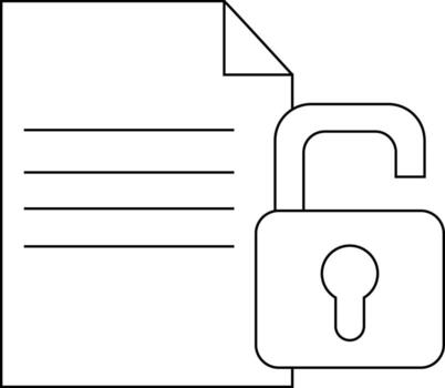 open padlock icon and paper icon with white background vector