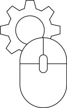 engranaje icono y ratón icono con blanco antecedentes vector